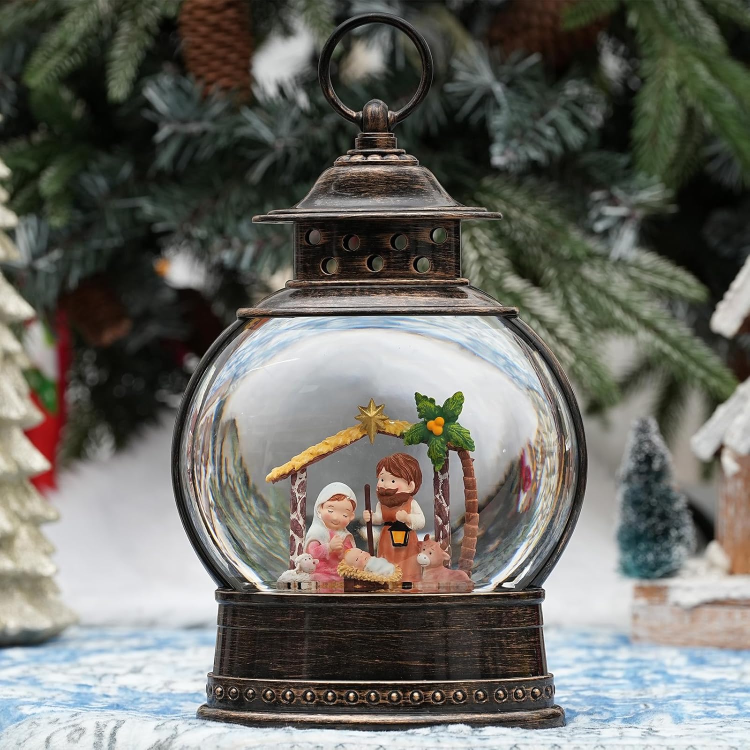 12 Inch Musical Lighted Nativity Snow Globe