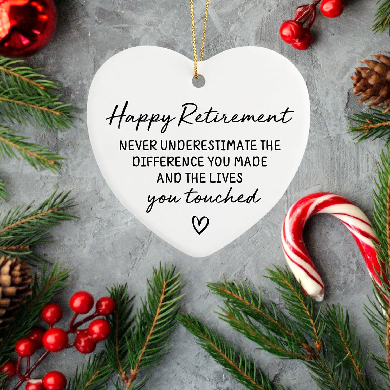 Retirement Gifts for Women Heart Shape Ornament Keepsake Sign