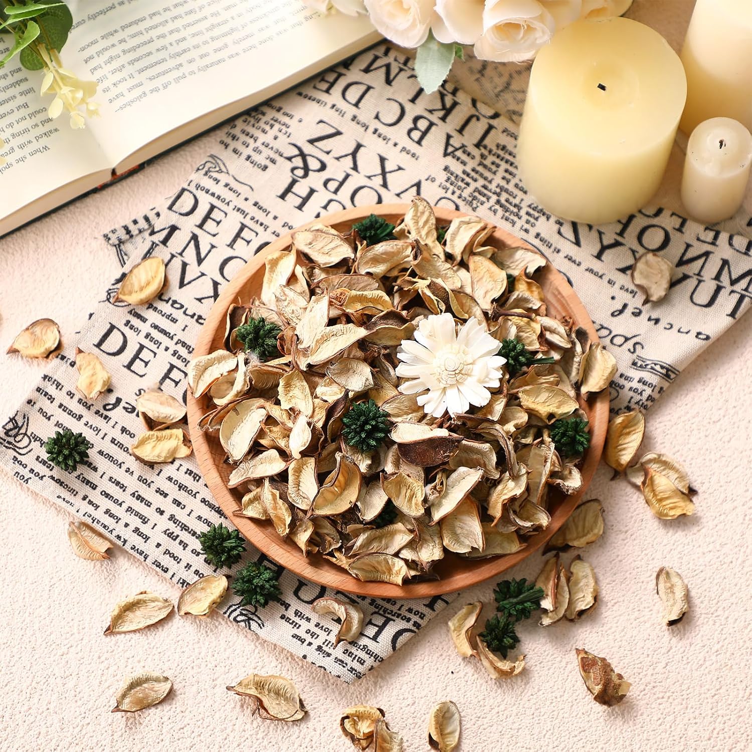 Nuanchu 6 Pcs White Potpourri Bags with Chrysanthemum Scent