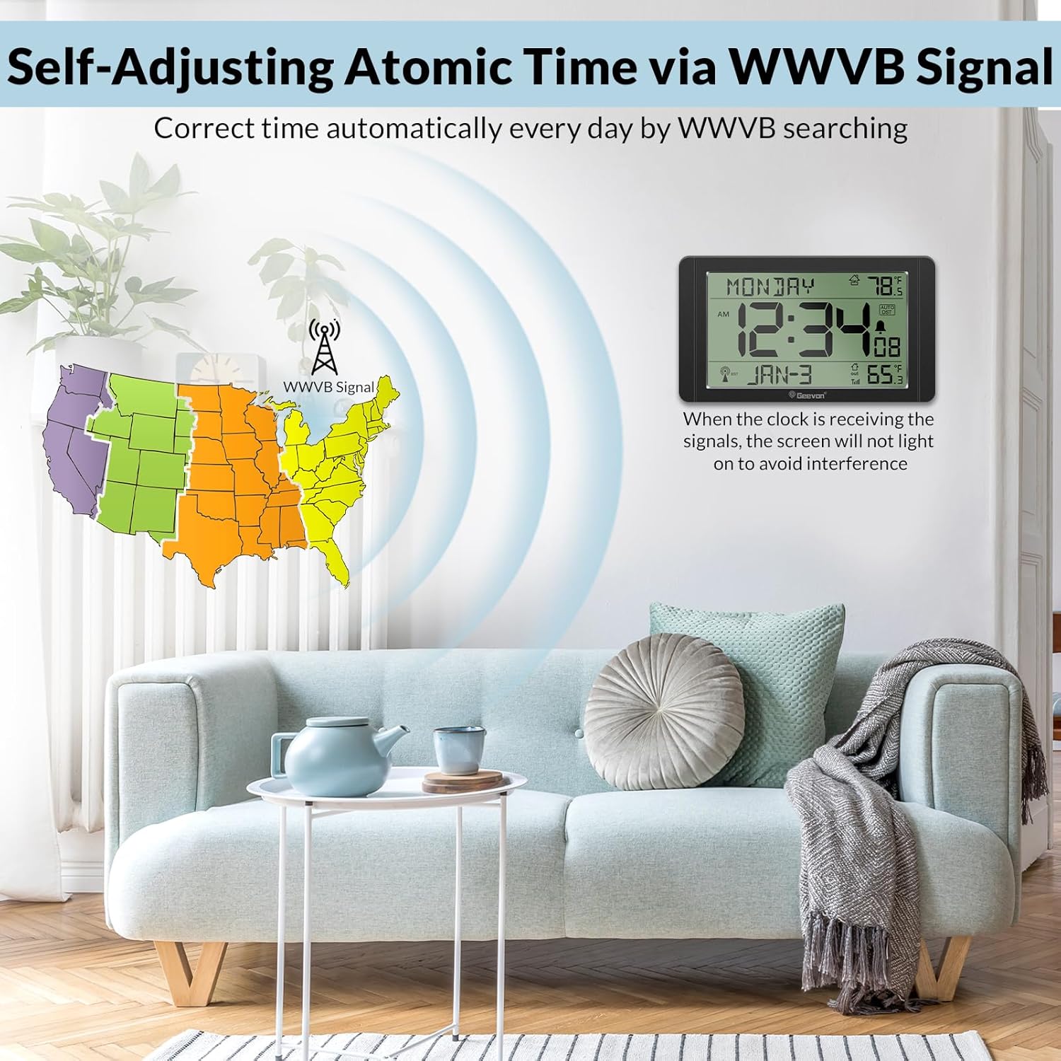Geevon Atomic Clock with Temperature Display