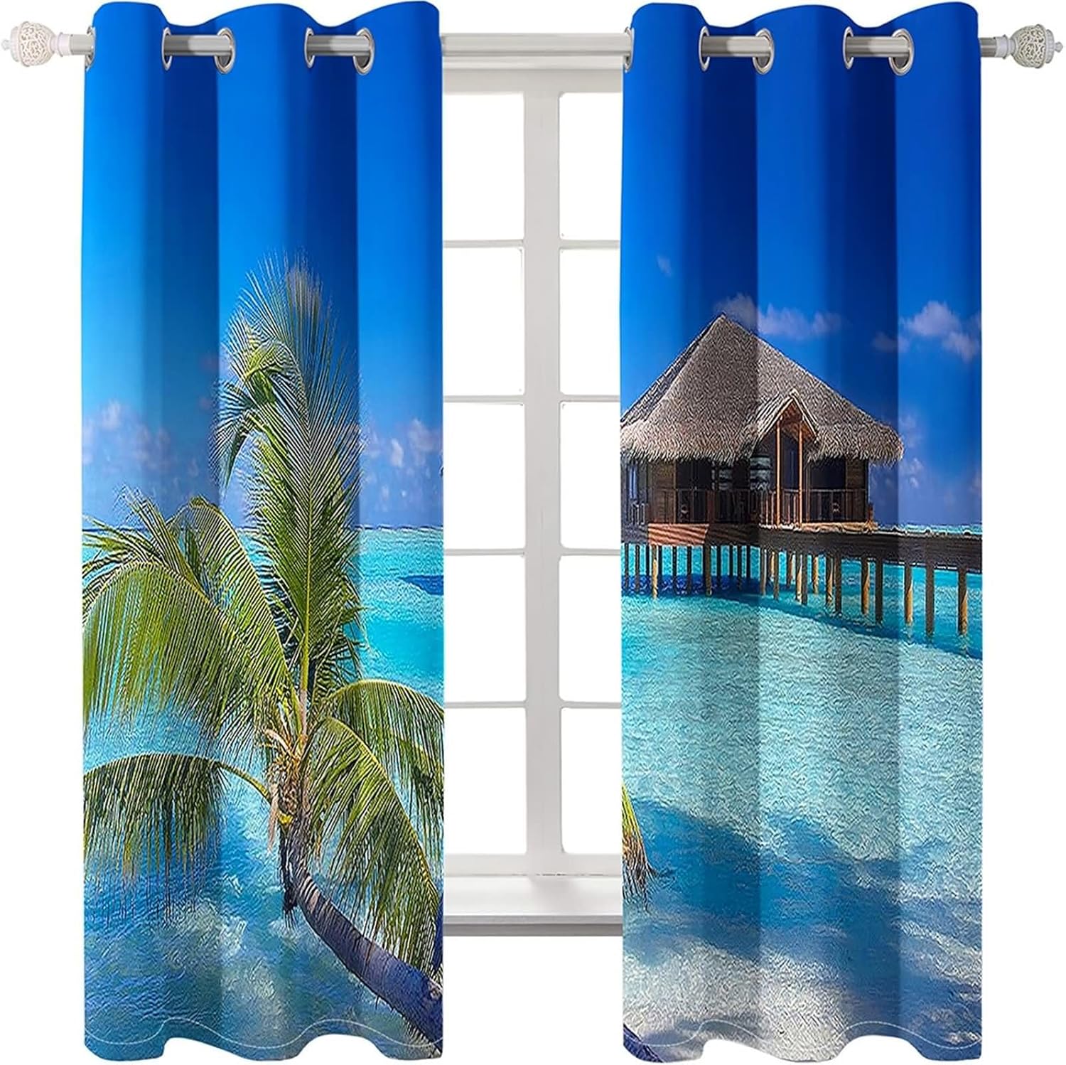 Homxi 2 Panel Blackout Curtains Set for Living Room and Bedroom