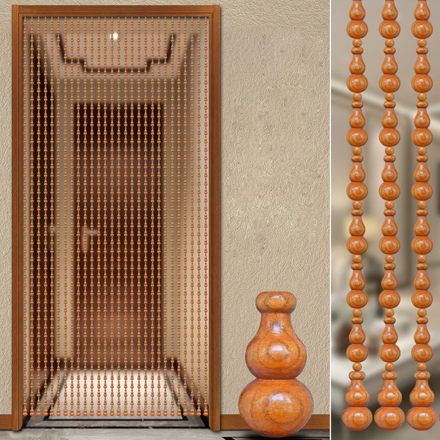 KDDEON Wooden Bead Curtain for Home Decor
