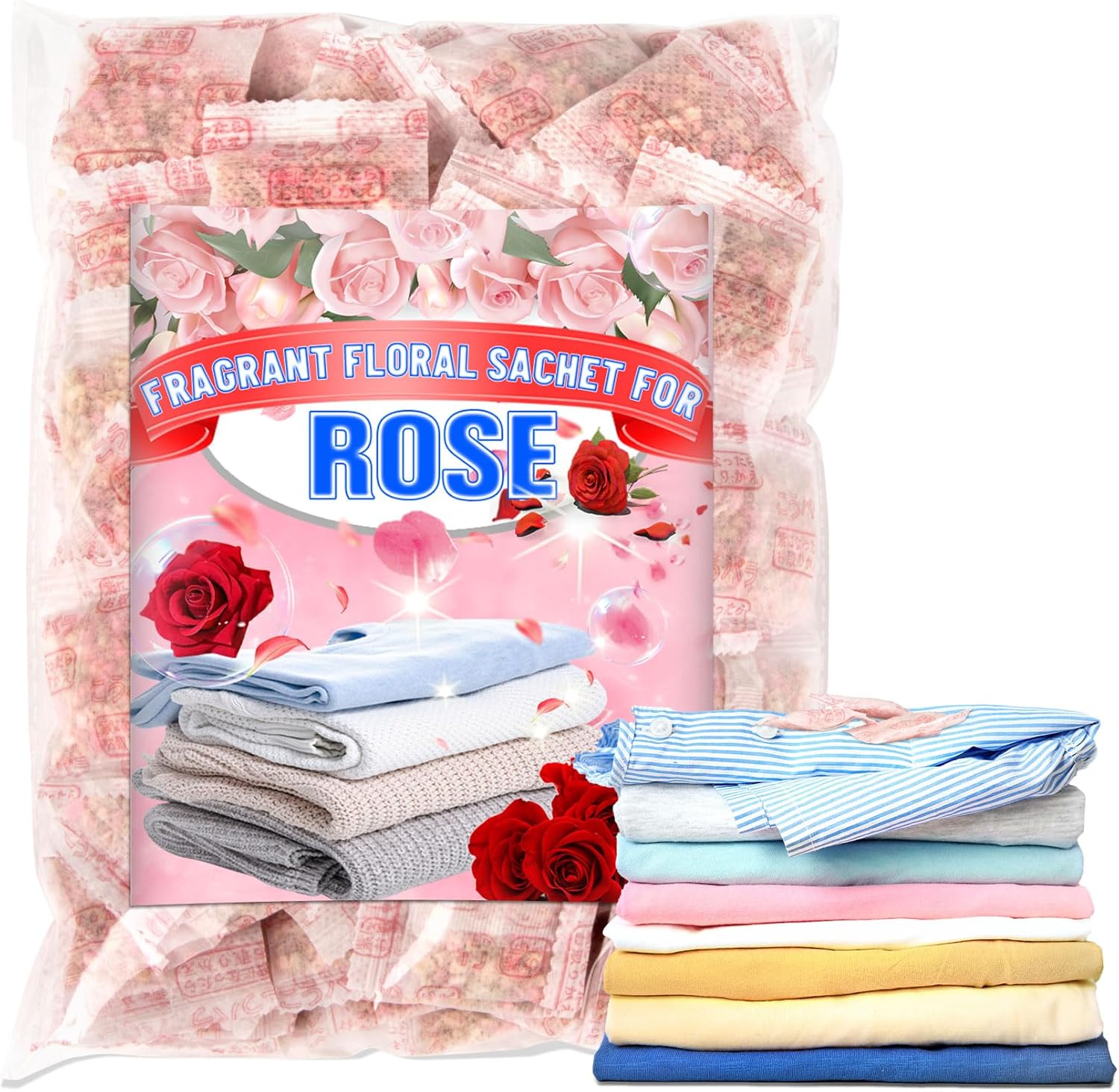 Rose Scent Sachets for Drawers and Closets 100 Pcs