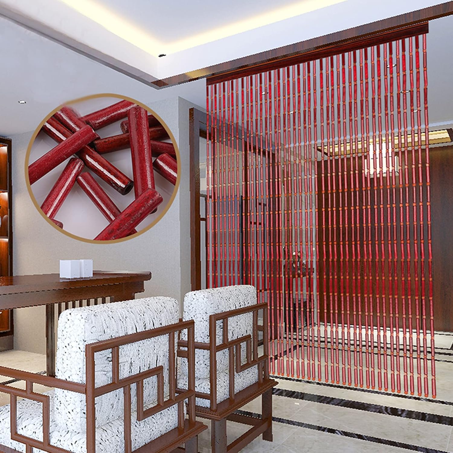 Bamboo Beaded Door Curtain for Privacy and Decor