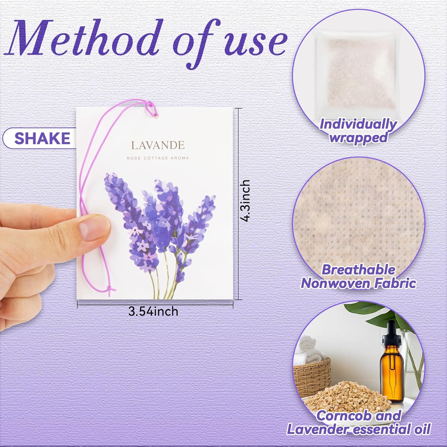 10 Pack Lavender Aromatic Sachets - Drawer Car Home Fresheners