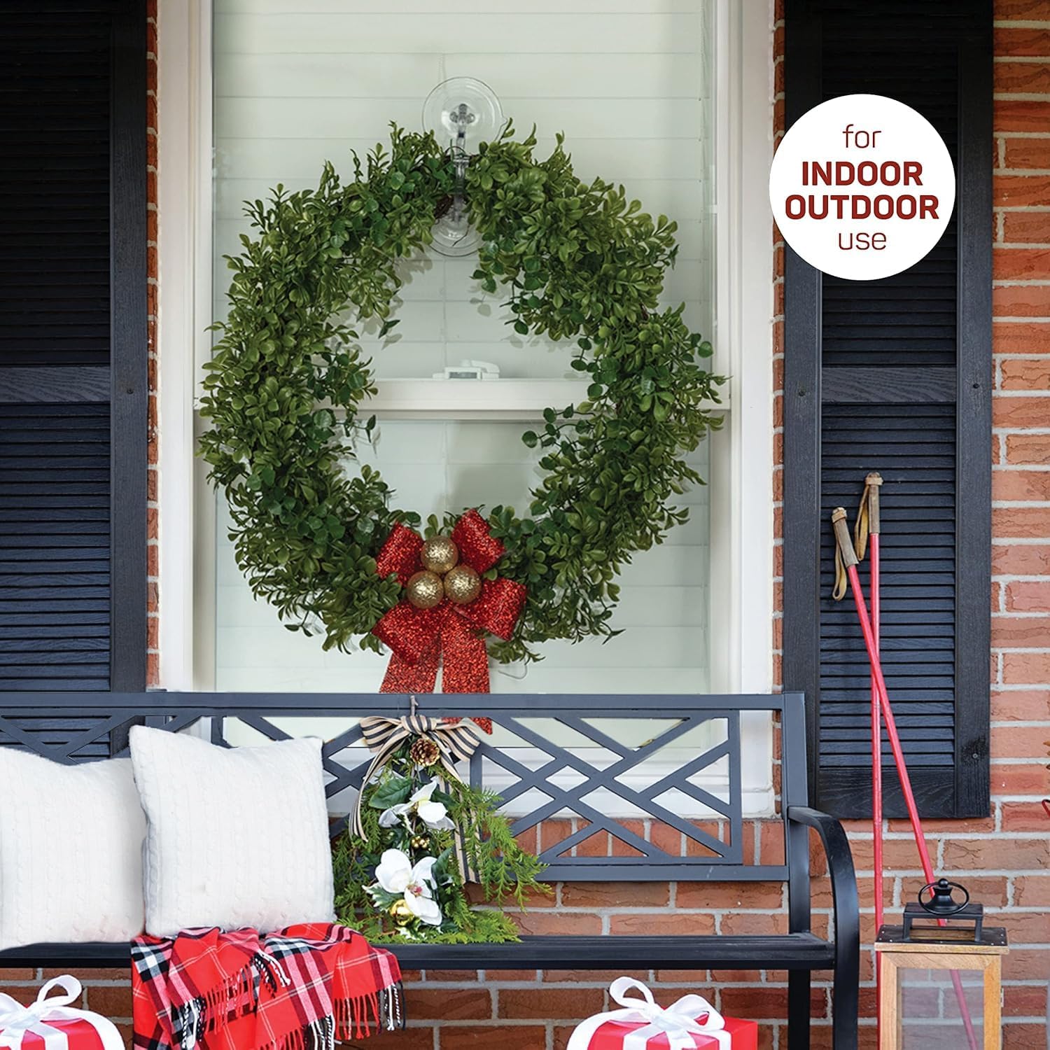 SEWANTA Giant Suction Wreath Hanger for Glass Doors