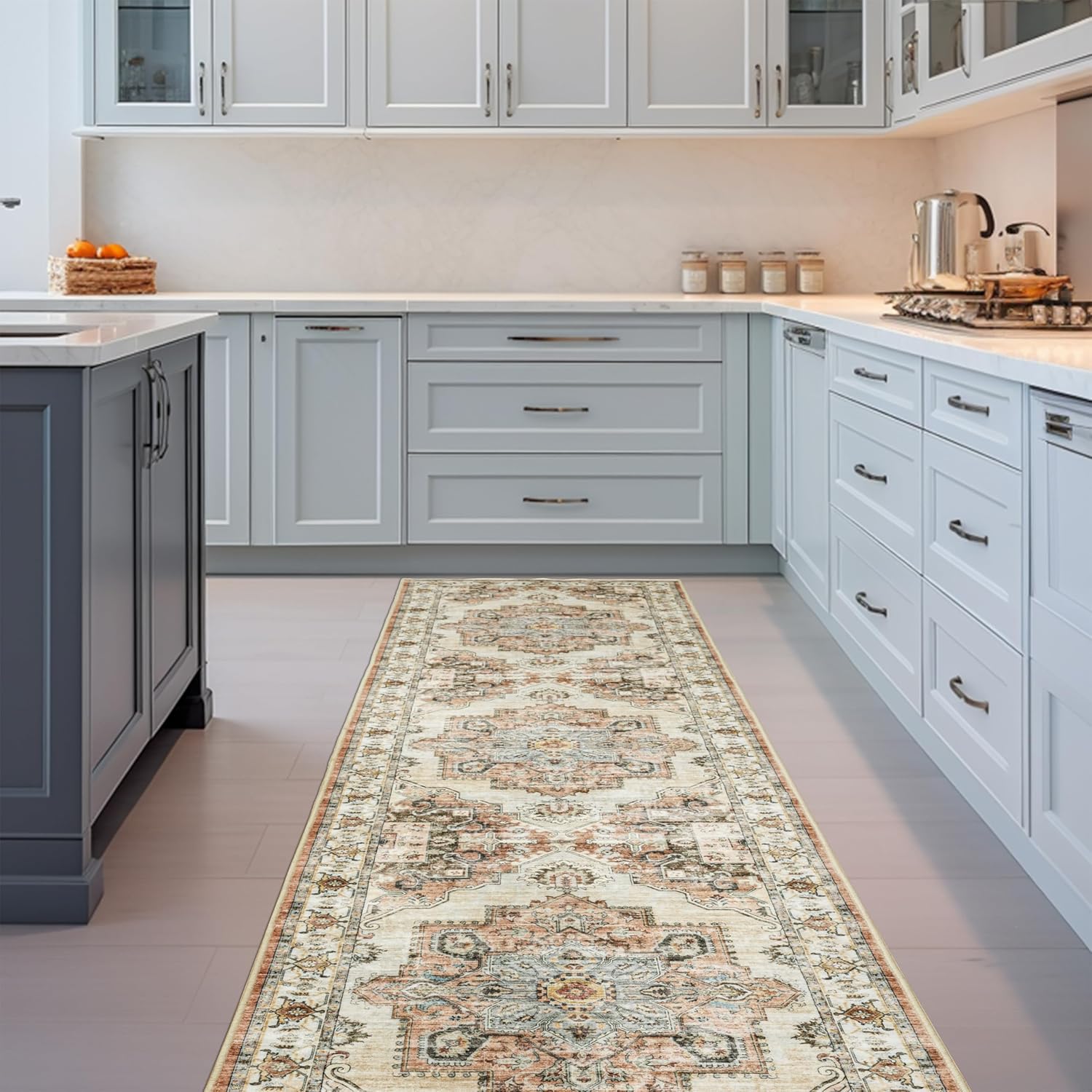 Washable Runner Rug 2x10 Non-Slip Kitchen Runner for Home