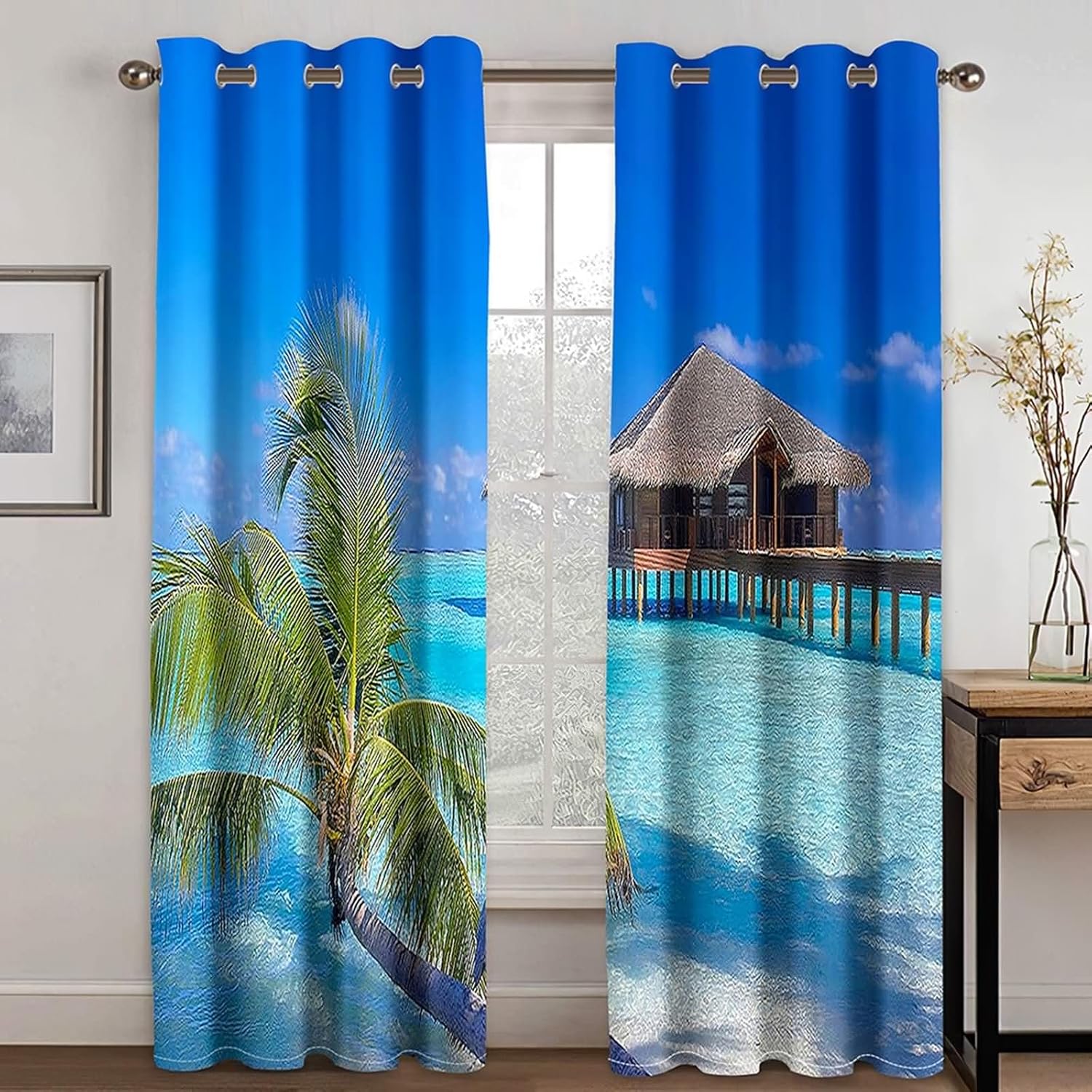 Homxi 2 Panel Blackout Curtains Set for Living Room and Bedroom