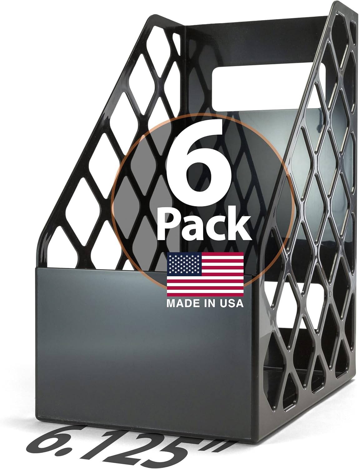 Officemate Recycled Magazine File Black 6 Pack