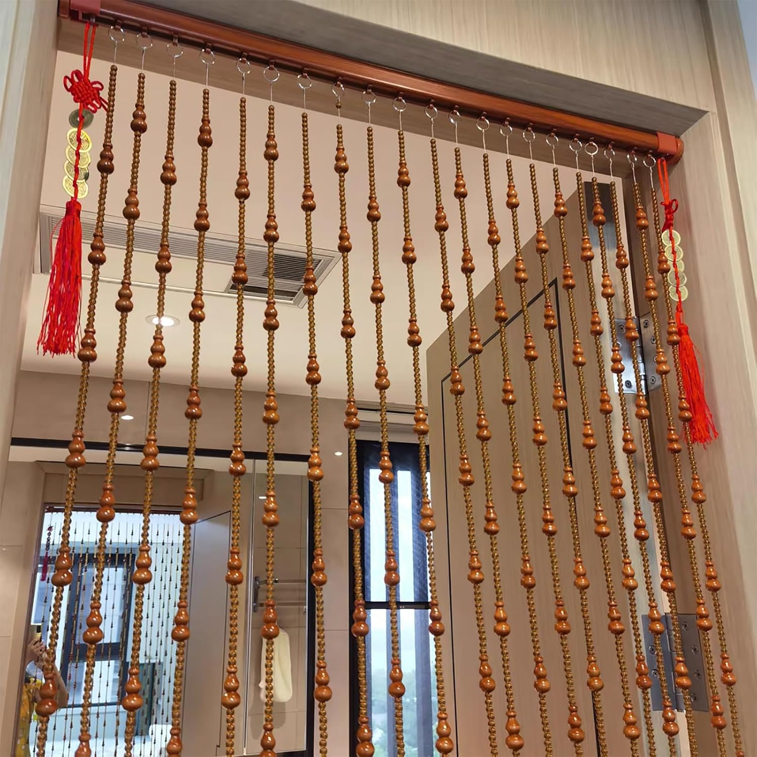 NEVKA Wooden Bead Curtain for Doorways and Windows