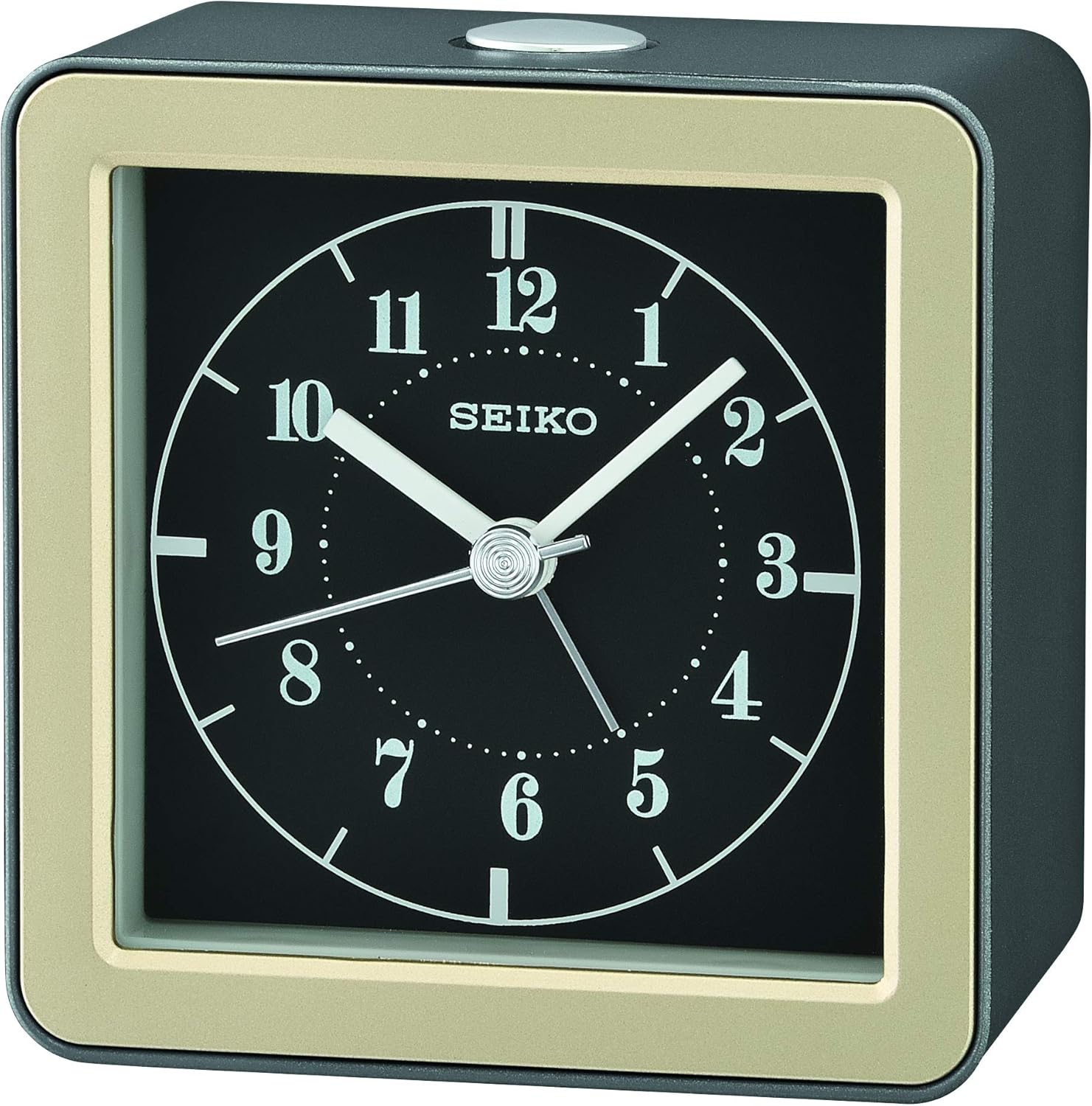 Seiko Gatsby Alarm Clock Metallic Dark Silver