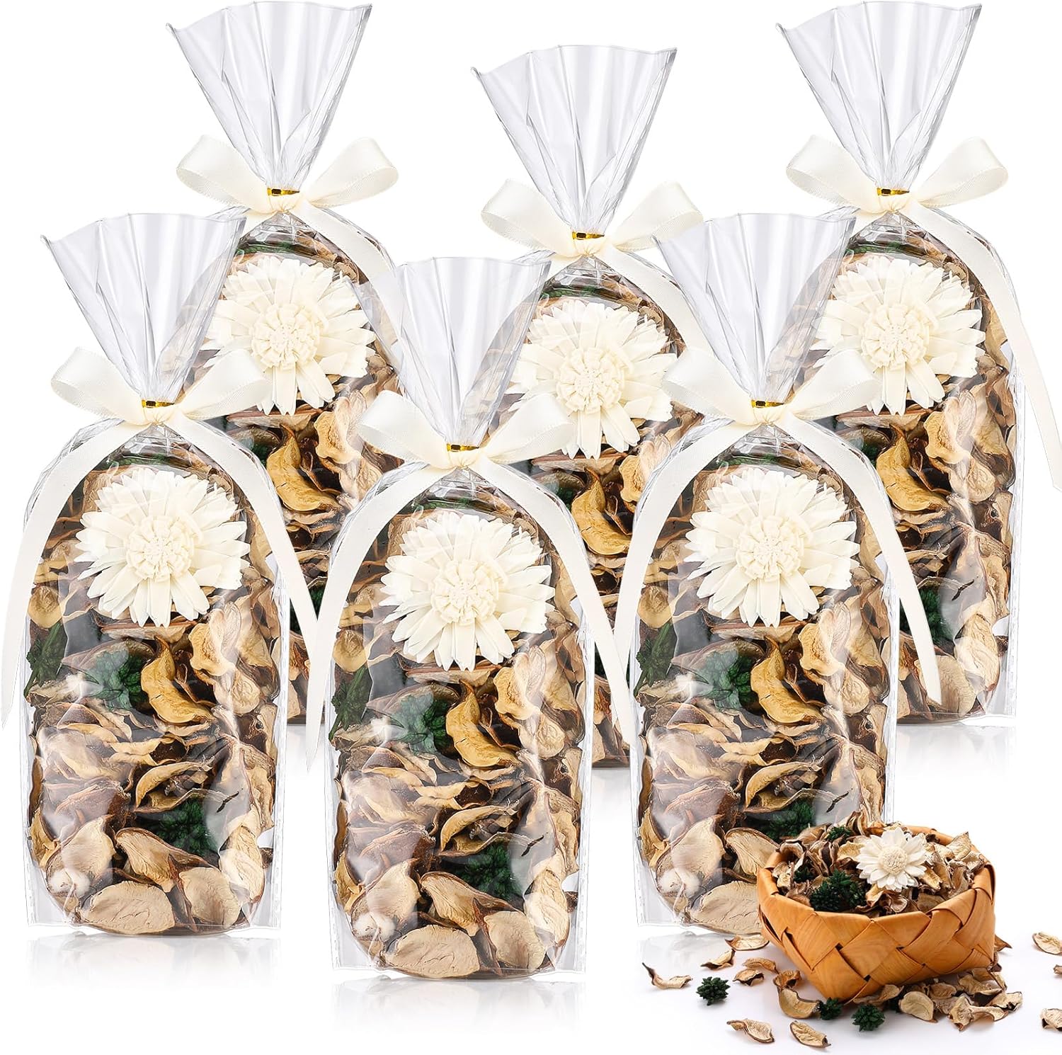 Nuanchu 6 Pcs White Potpourri Bags with Chrysanthemum Scent