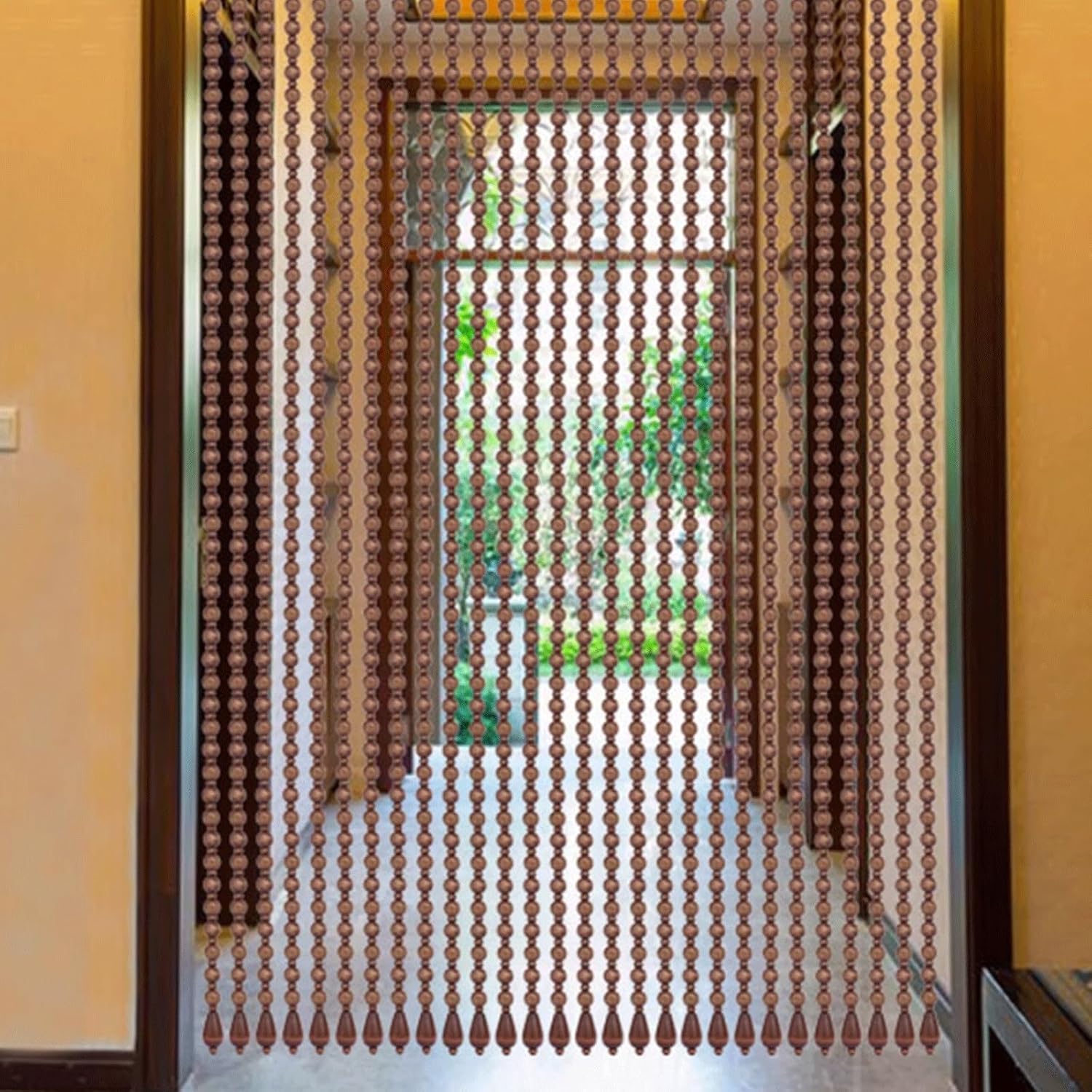 Natural Wooden Beaded Curtains for Room Division