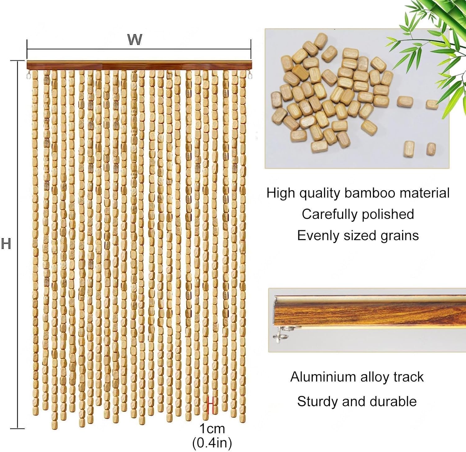 Jolan Bamboo Beaded Curtain Fly Screen 35x79in 43x71in 39x79in 75strands