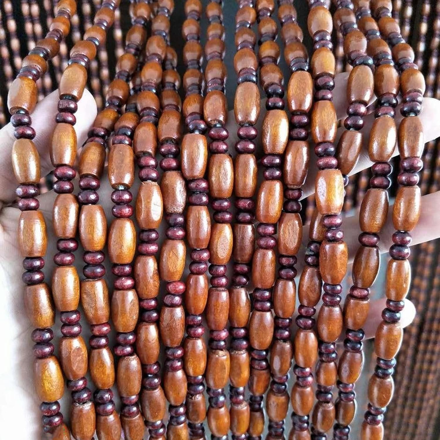 Wood Beaded Curtains for Bedroom Kitchen Door Divider