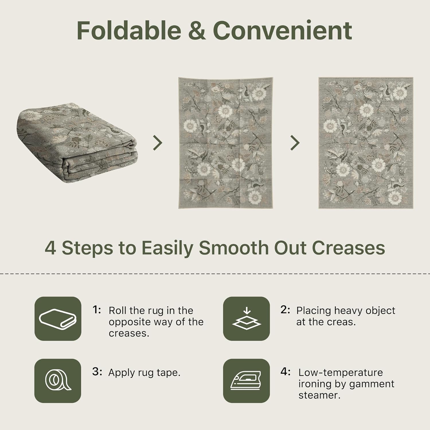 Bavni Washable Hallway Runner Rug Non Slip 2x 6 Vintage Floral Carpet with Rubber Backing