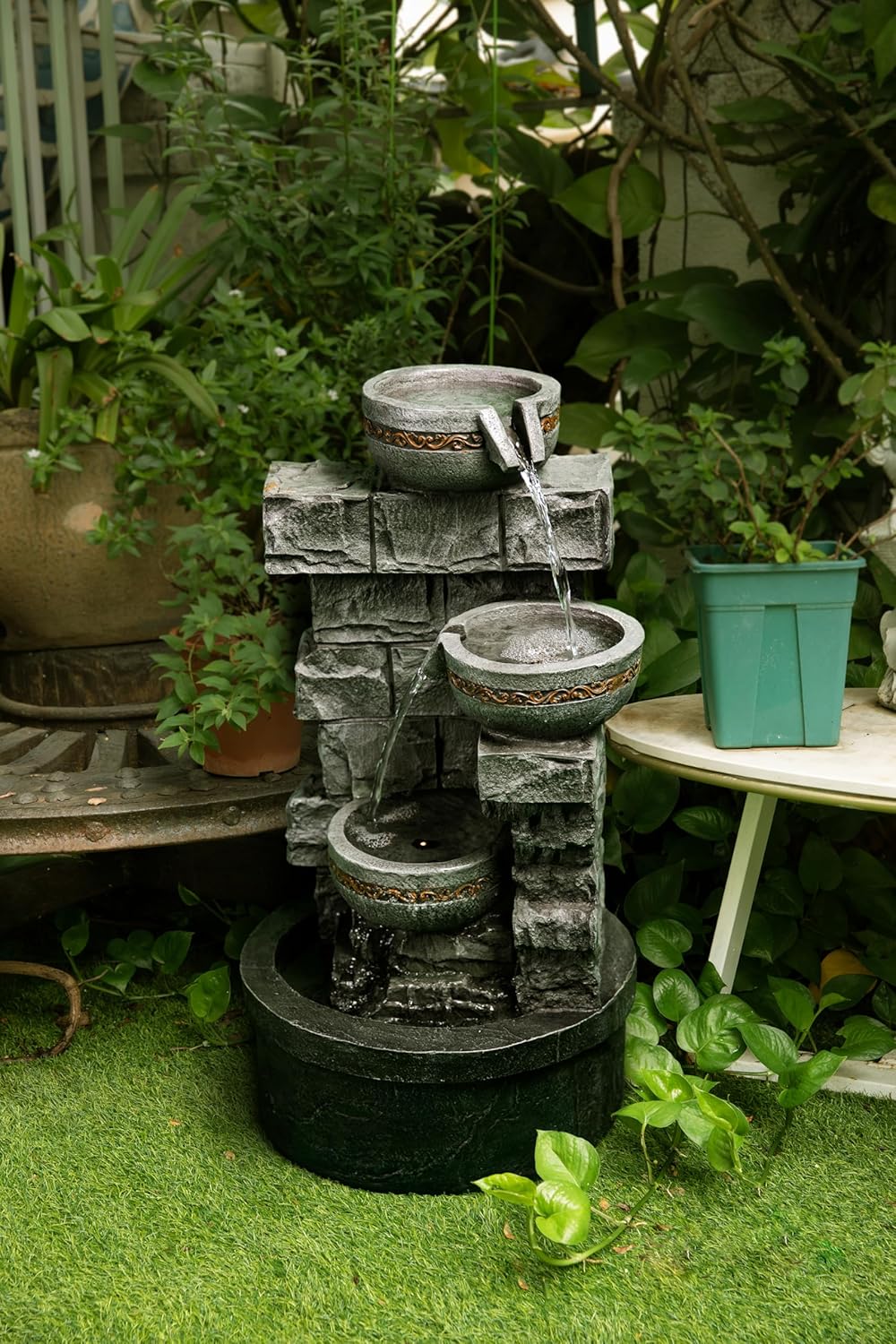 Cheng Pin 3 Tiered Resin Waterfall Fountain