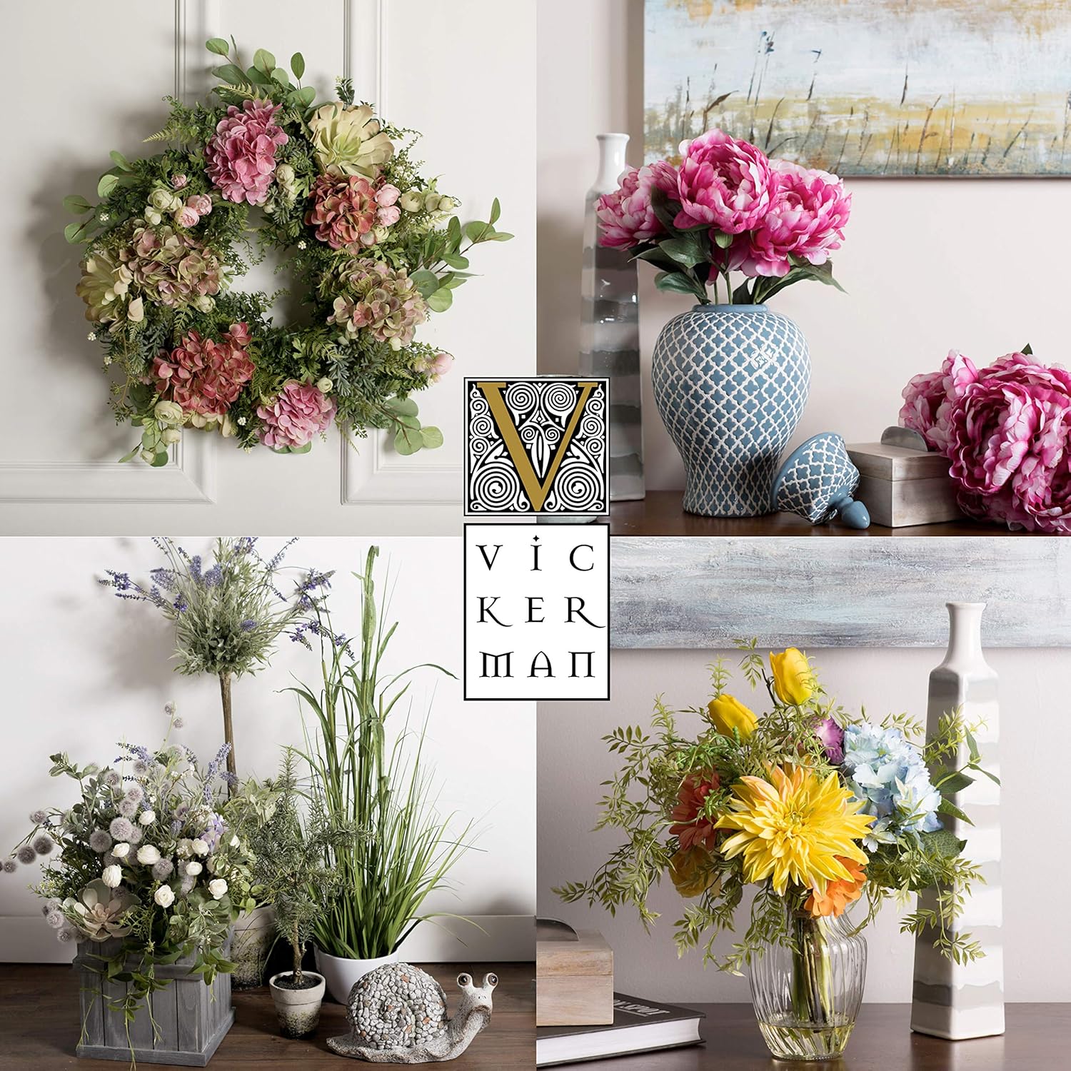 Vickerman 30 Inch Artificial Green Lace Fern Wreath