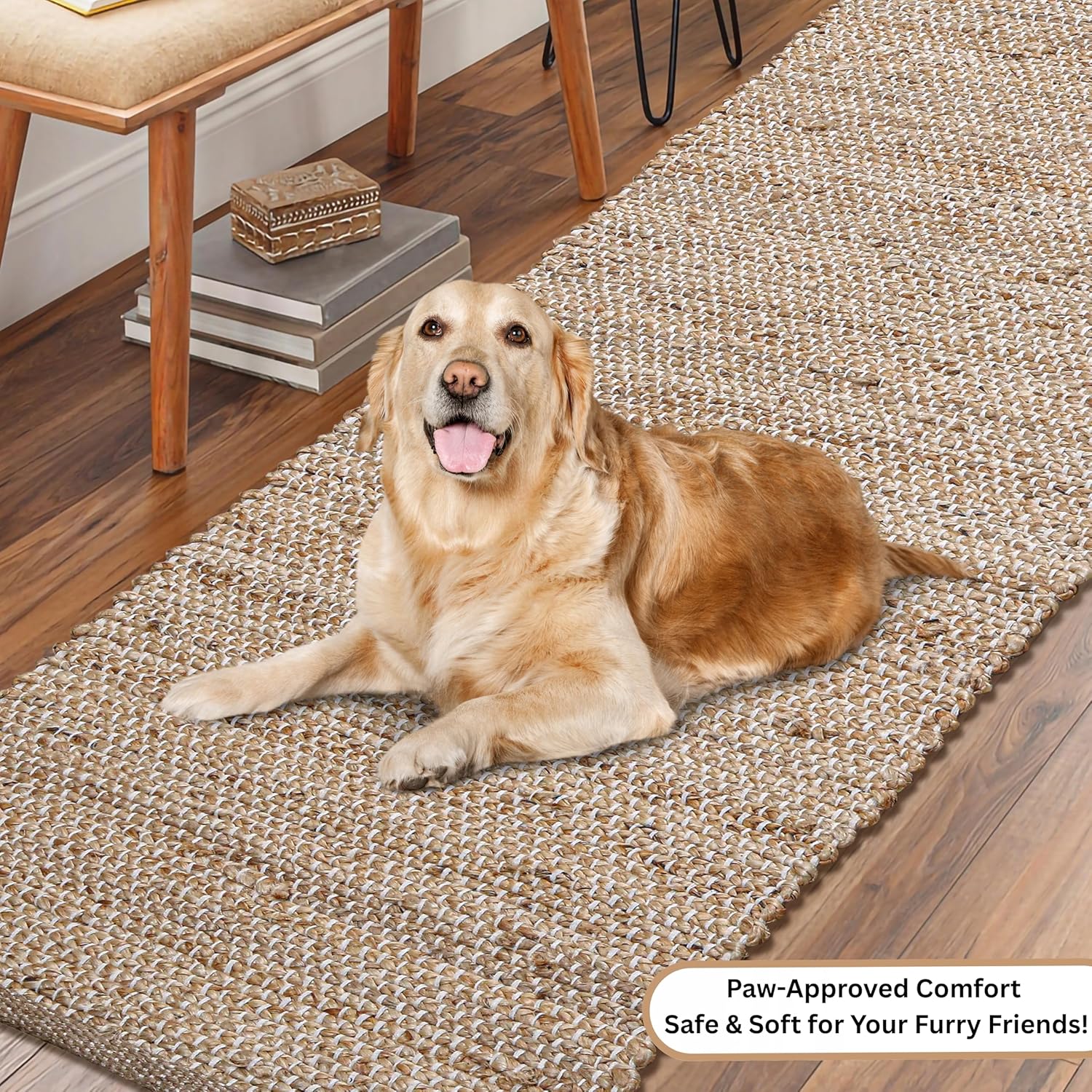 Hausattire Jute Woven Runner Rug 2x6 Natural