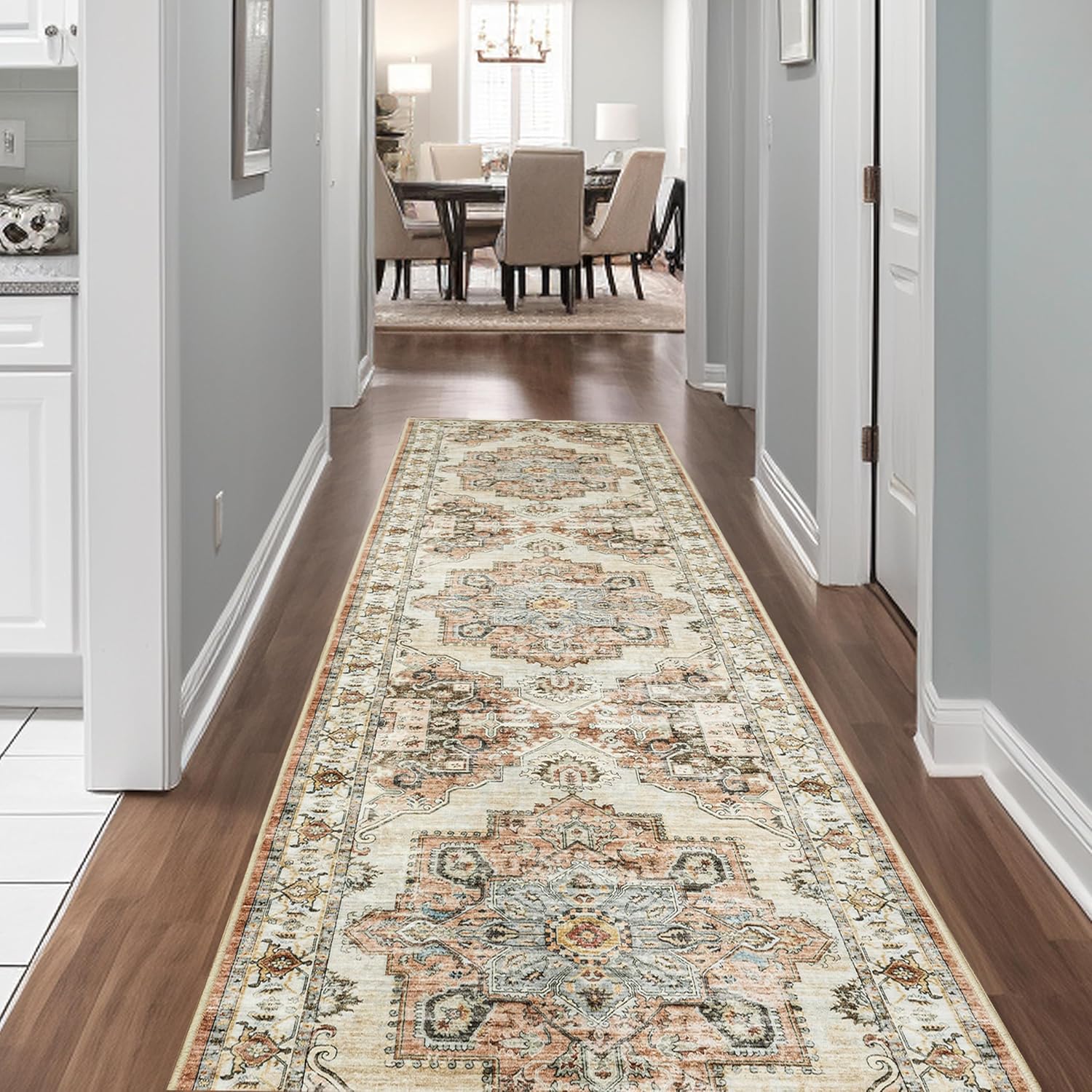 Washable Runner Rug 2x10 Non-Slip Kitchen Runner for Home