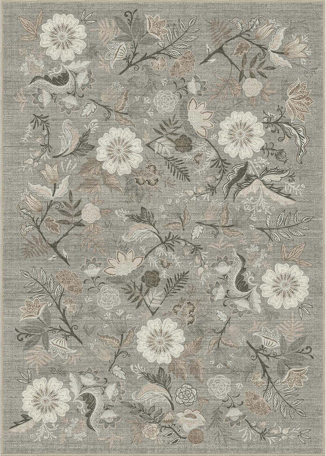 Bavni Washable Hallway Runner Rug Non Slip 2x 6 Vintage Floral Carpet with Rubber Backing