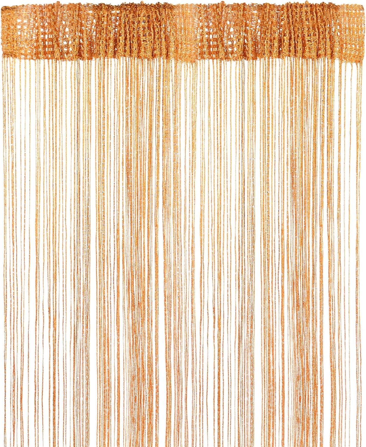 Orange Decorative Door String Curtain 39x79 Inch Fringe Panel for Room Divider and Interior Decoration