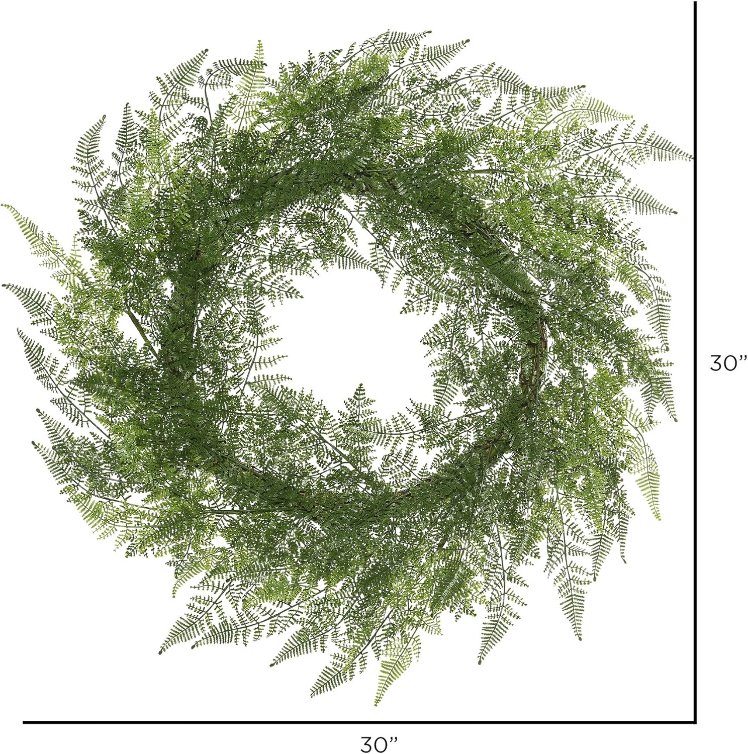Vickerman 30 Inch Artificial Green Lace Fern Wreath