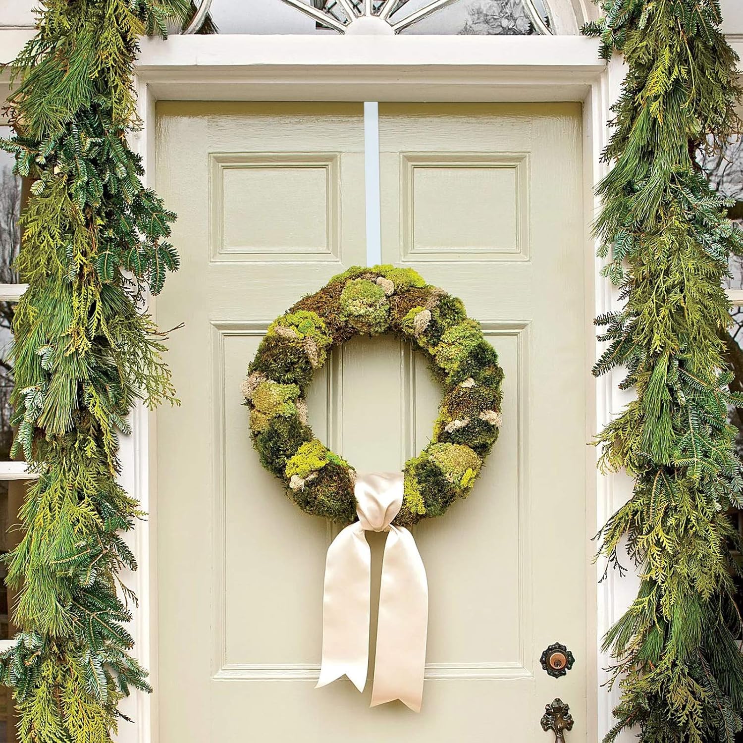 AnapoliZ 15 Inch White Wreath Door Hanger