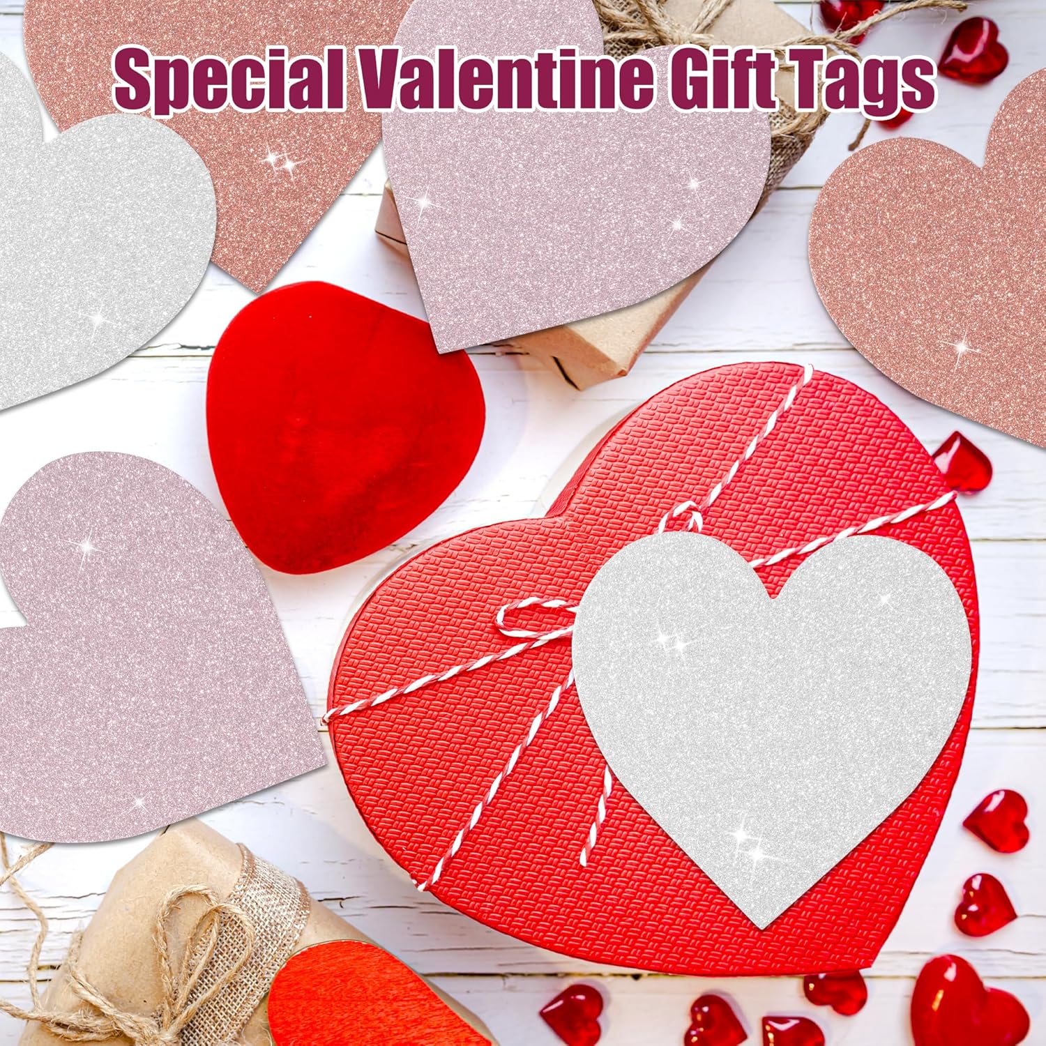 Valentine Glitter Heart Cutouts for Decorations