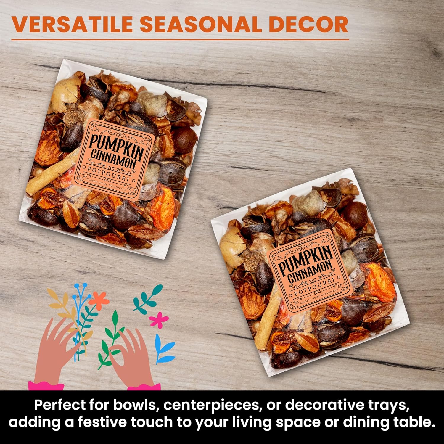 Pumpkin Cinnamon Fall Potpourri Bag - Cozy Autumn Scent