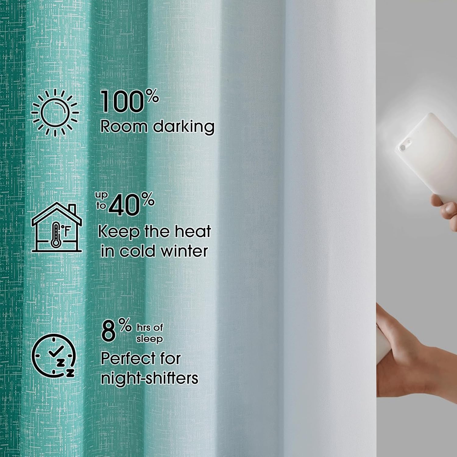 Geomoroccan Ombre Blackout Curtain Panels 63 Inch 52x63 2 Set