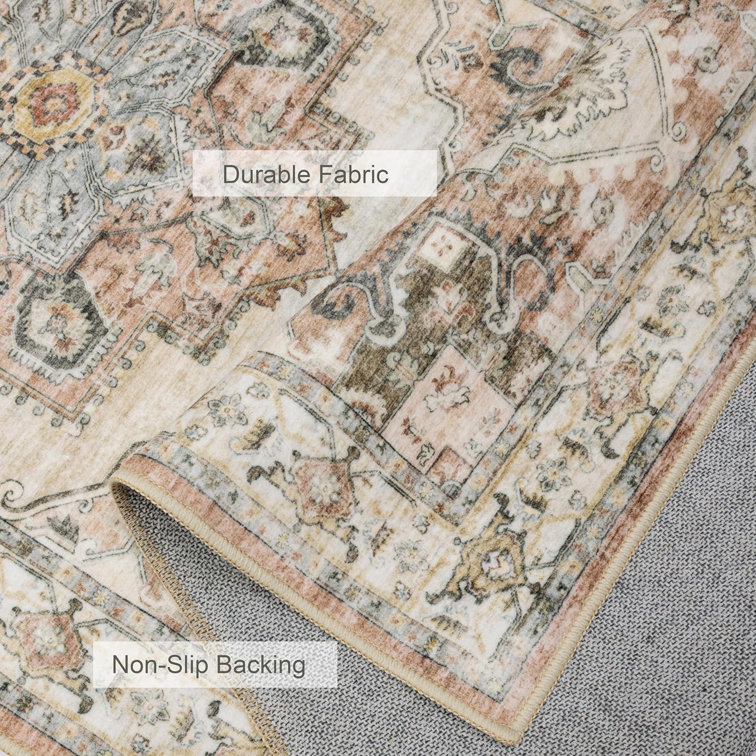 Washable Runner Rug 2x10 Non-Slip Kitchen Runner for Home