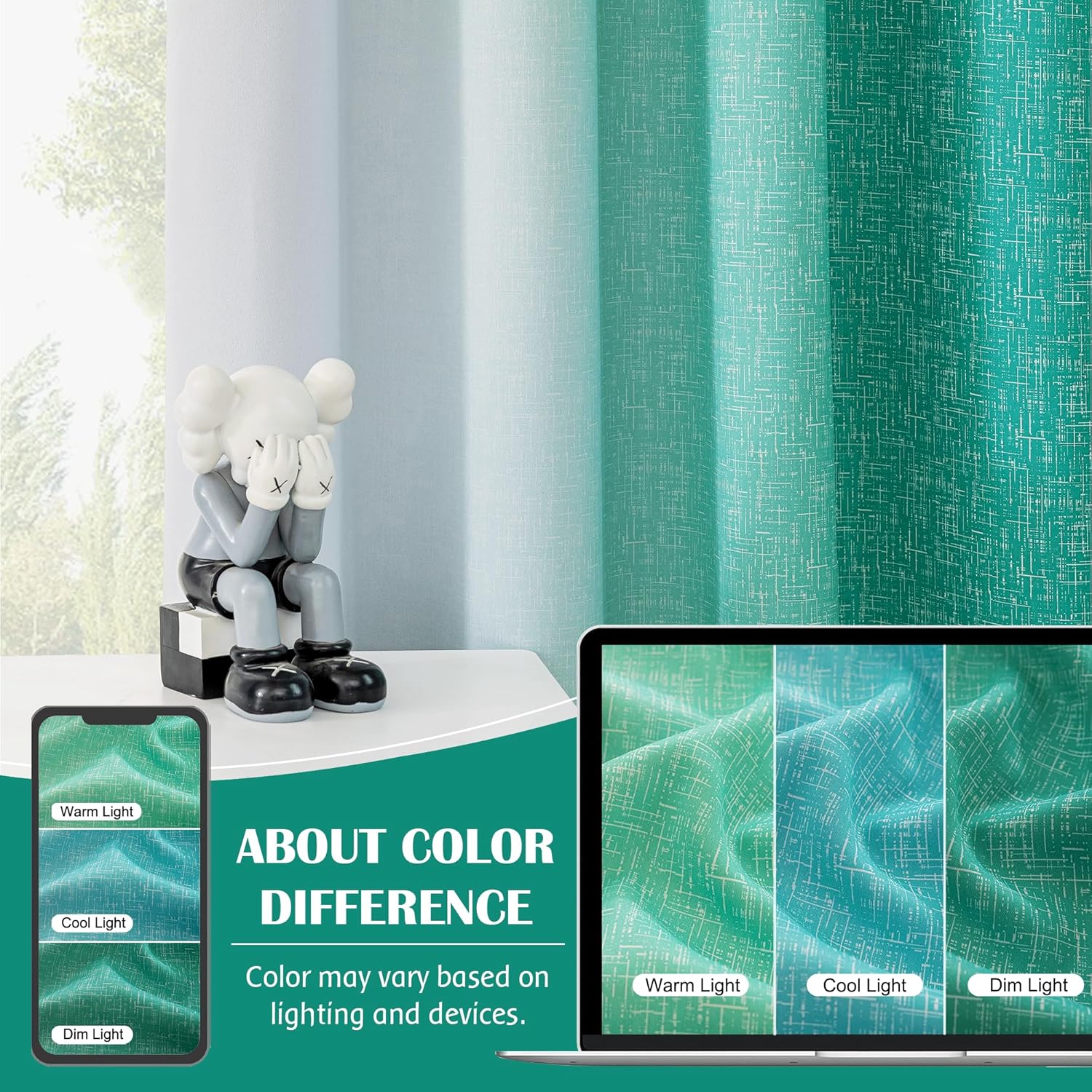 Geomoroccan Ombre Blackout Curtain Panels 63 Inch 52x63 2 Set