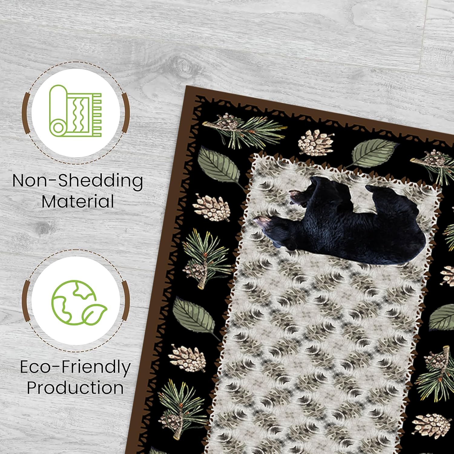 Rustic Bear Runner Rug 2x7ft Vintage Cozy Hallway Decor