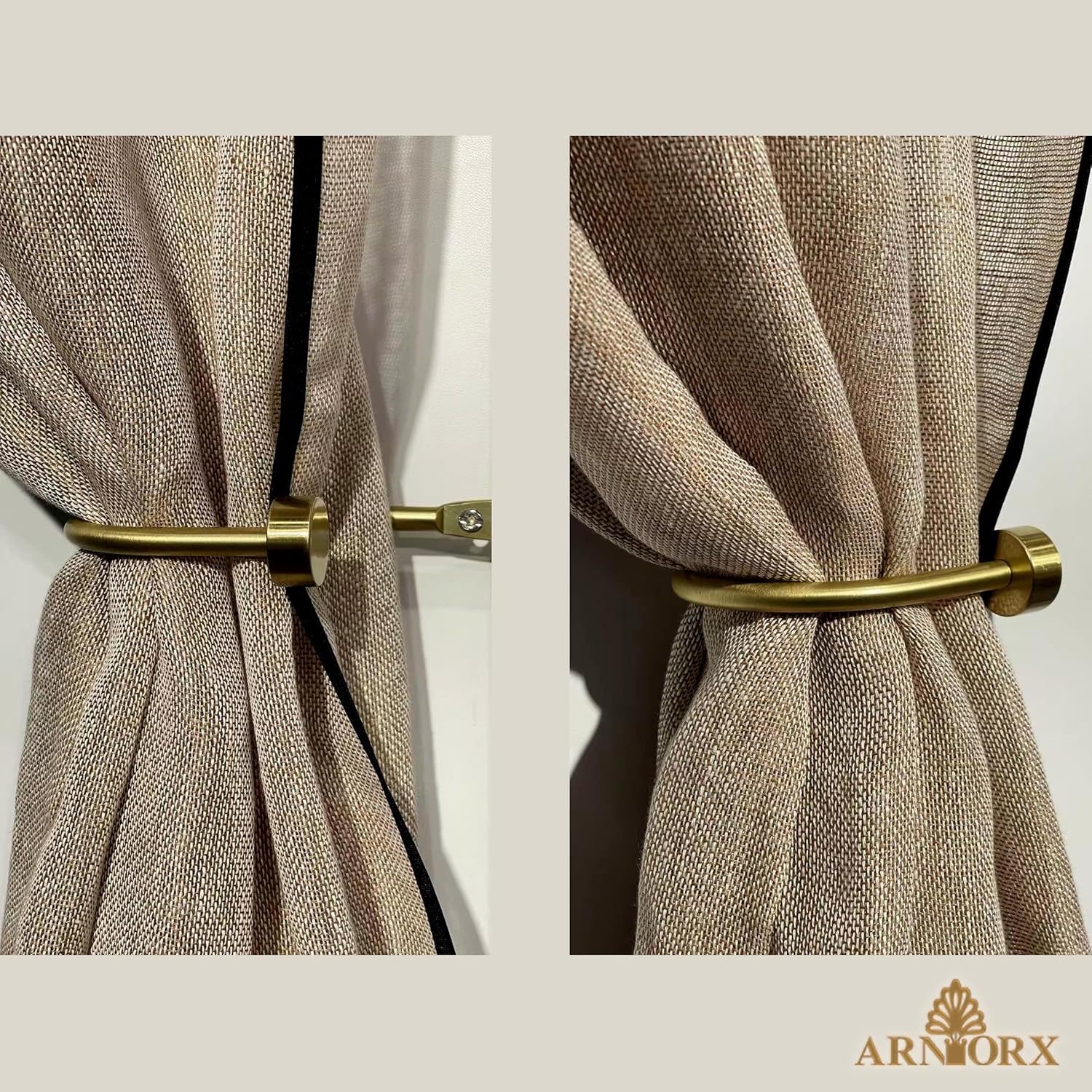 ARNORX Solid Steel Curtain Holdbacks Set of 2