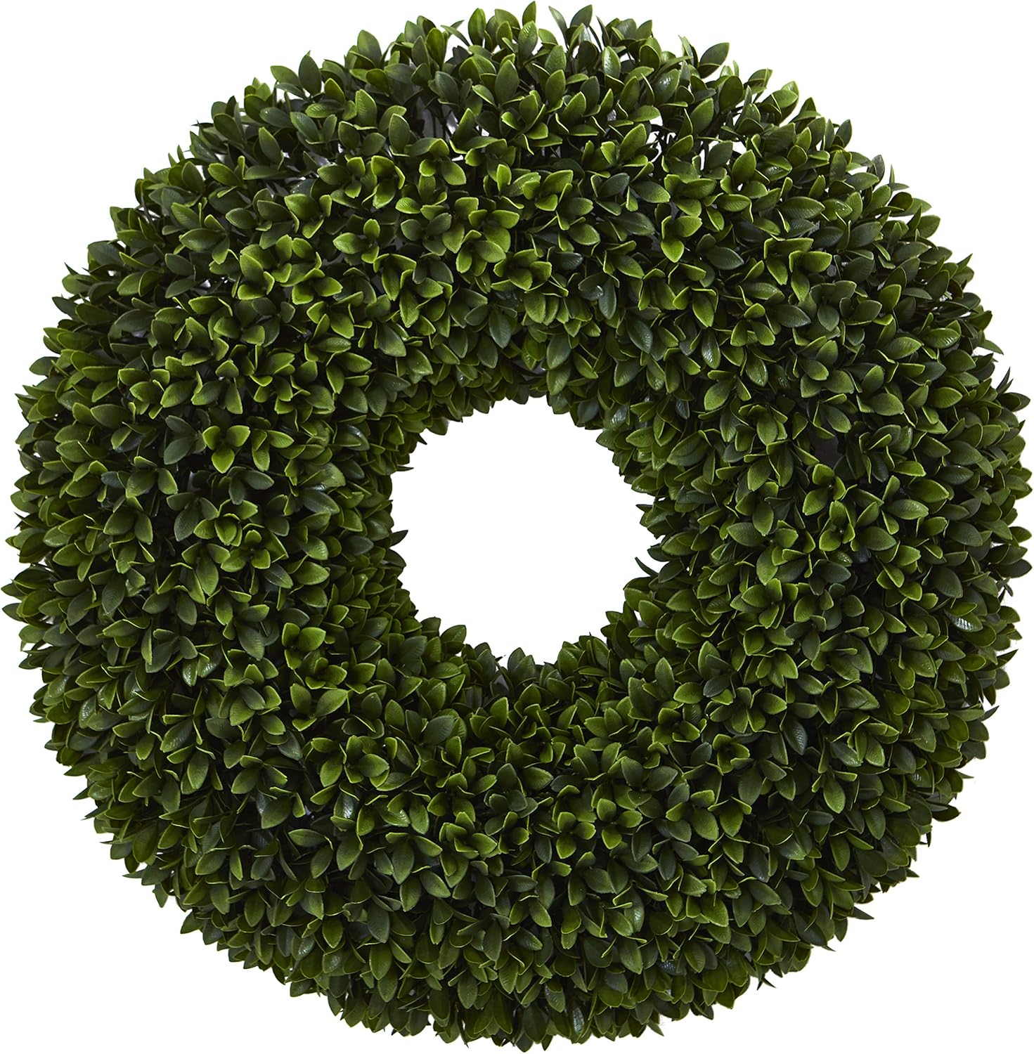 Nearly Natural 24-Inch Boxwood Artificial Wreath Green